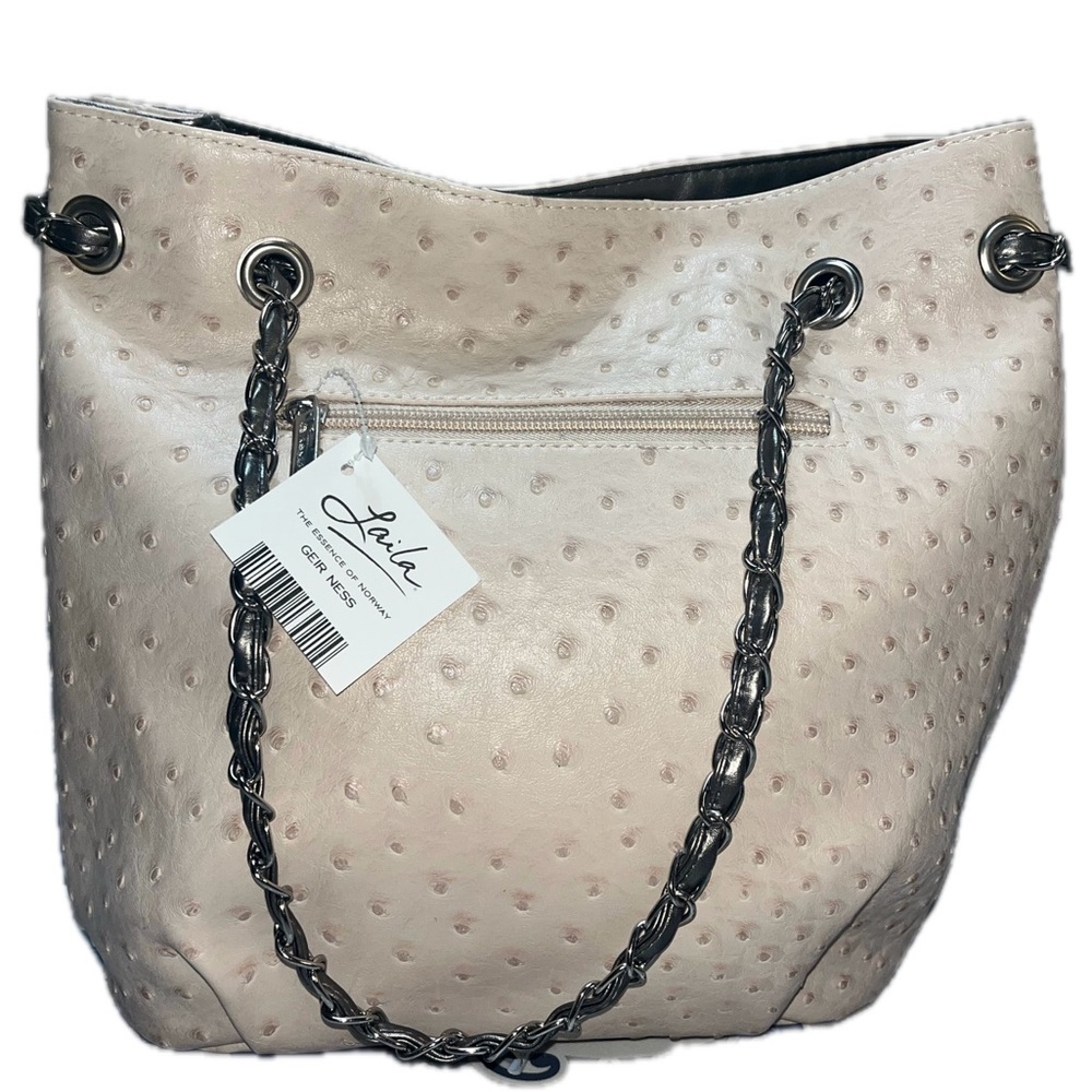 Laila Bags From Disney World Reversible Blush Ostrich/Silver-Gray Metallic Bag - Picture 8 of 9